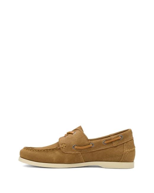Manebí Natural Lace-Up Suede Boat Shoes for men