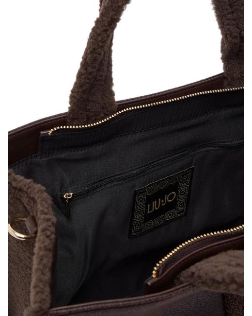 Liu Jo Brown Large Tote Bag With Logo