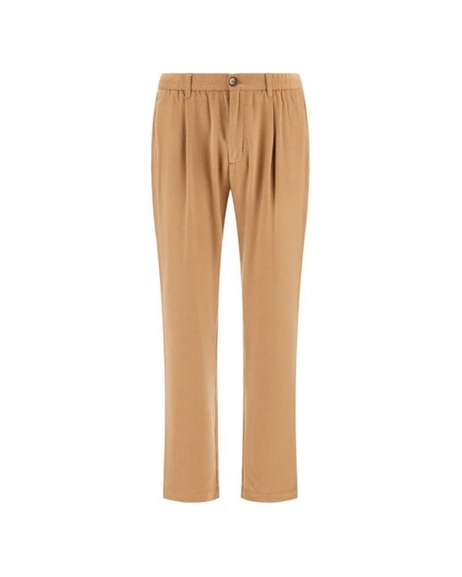 Herno Natural Pleated Flannel Trousers for men