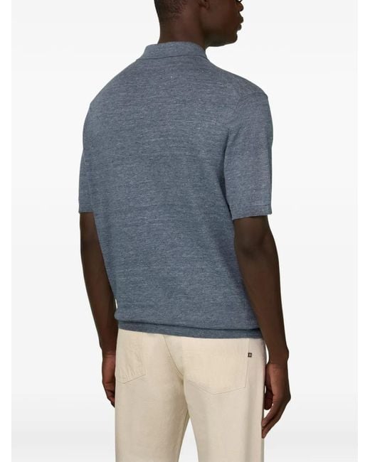 Boggi Blue Button-Up Polo Shirt for men