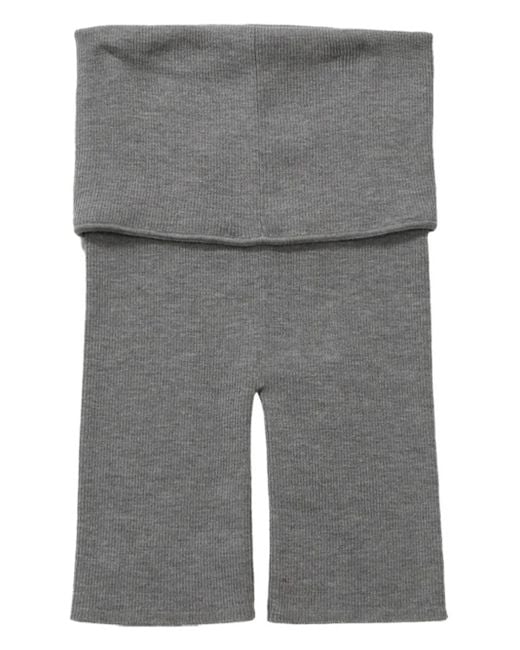 ALAINPAUL Gray High-Waisted Biker Shorts