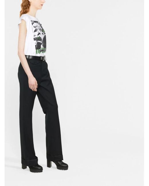 Zadig & Voltaire Black Poetia Turn-Up Hem Gabardine Trousers