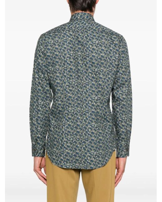 Paul Smith Overhemd Met Bloemenprint in het Gray voor heren