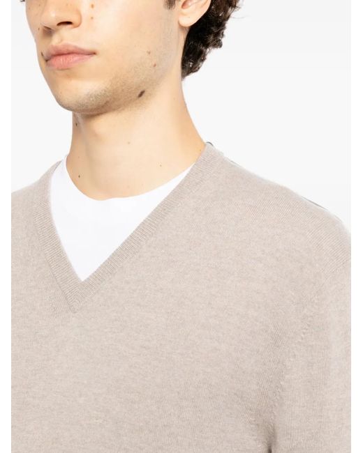N.Peal Cashmere White Burlington Sweater for men