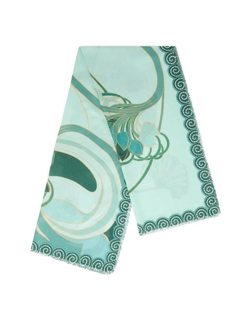 LaDoubleJ Green Floral Print Scarf