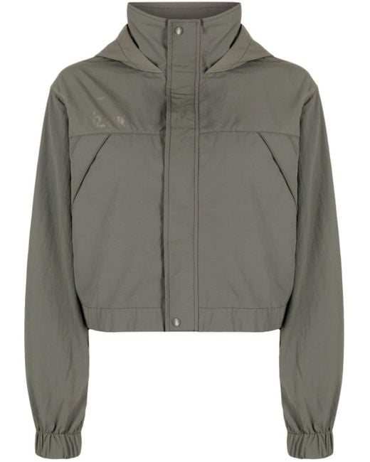 Izzue Gray Logo-print Hooded Jacket