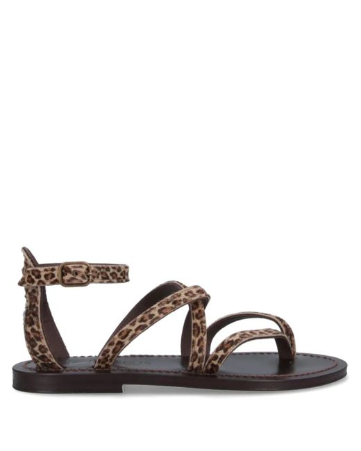 Sandalias con estampado de leopardo K. Jacques de color Brown