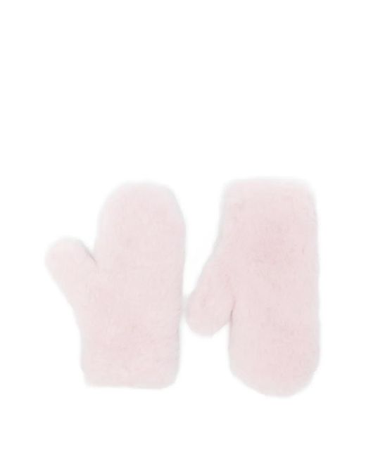 Max Mara Pink Teddy Strap Mittens