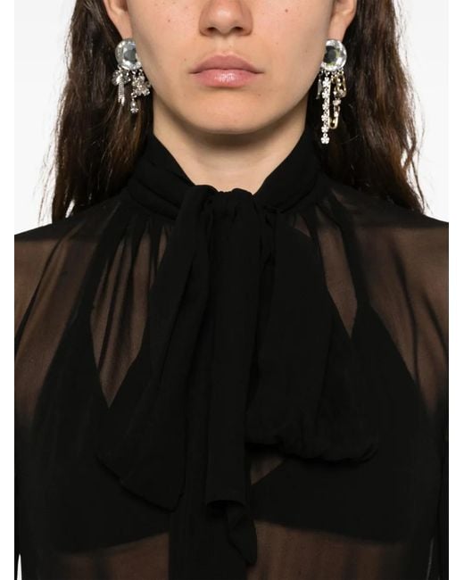 Haut À Manches Longues Et Empiècements À Nouer retroféte en coloris Black