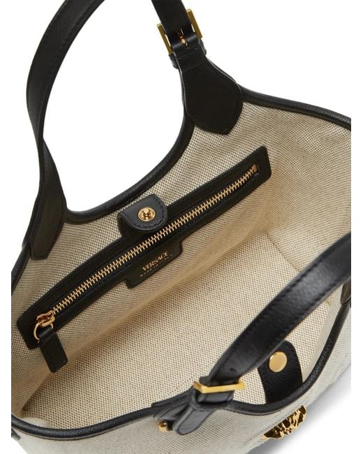 Versace Natural La Medusa Canvas Mini Tote