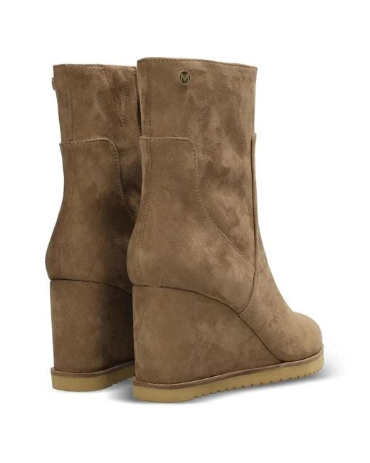 Mexx Brown Wedge Zip Boots