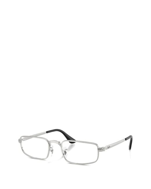 Ray-Ban White Rectangle-Frame Glasses