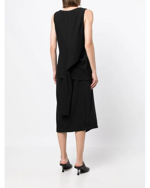 Goen.J Black Asymmetric Sleeveless Top