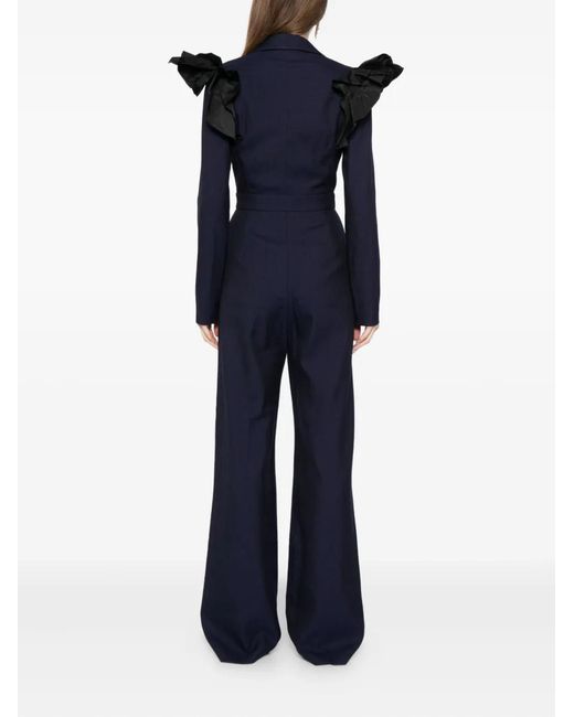 Saiid Kobeisy Blue Ruffled Jumpsuit