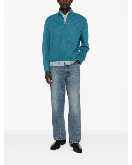 sunflower Blue Half-Zip Sweatshirt for men