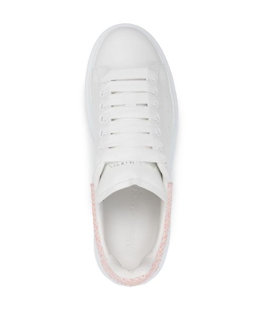 Alexander McQueen Oversized Leren Sneakers in het White