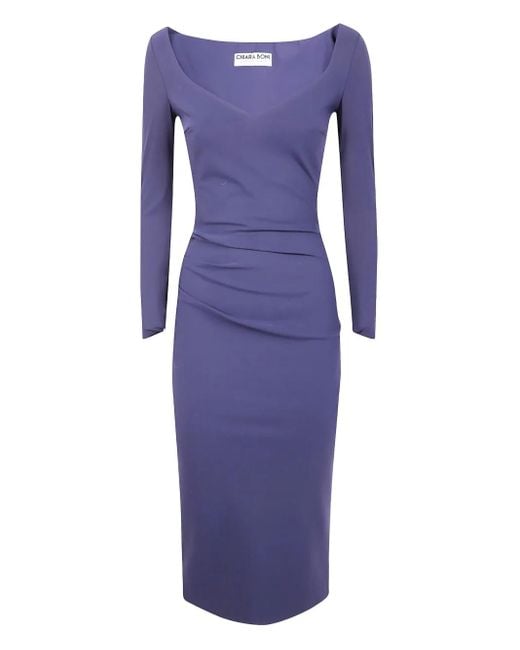 Vestido midi drapeado La Petite Robe Di Chiara Boni de color Purple