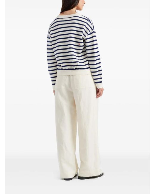 Chinti & Parker Blue X Peanuts Snoopy-Appliqué Cardigan