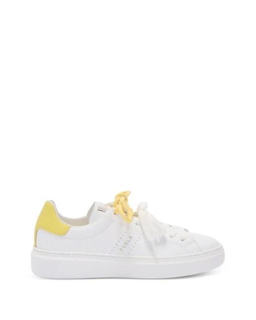Furla White Lace-Up Hype Sneakers