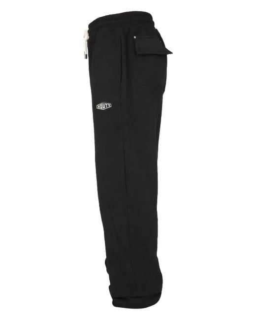 MOUTY Black Logo-Patch Track Pants for men