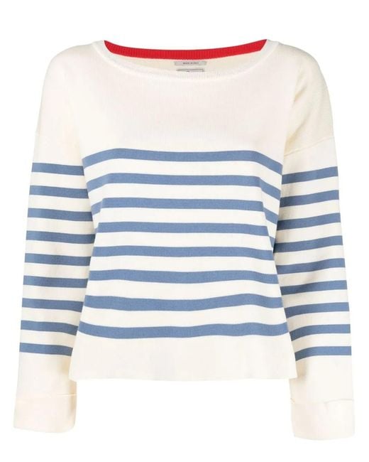 Woolrich Blue Striped Crew Neck Jumper