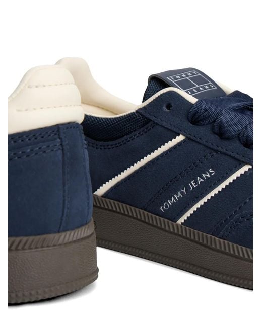 Tommy Hilfiger Blue The Greenwich Edge Logo-Print Suede Sneakers