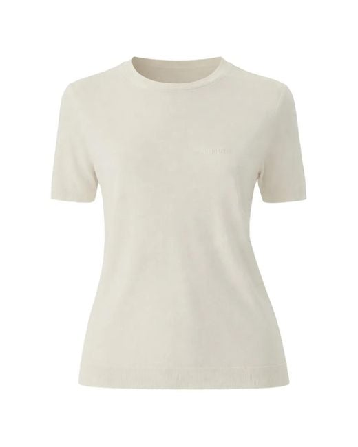 Patrizia Pepe White T-Shirt À Col Rond