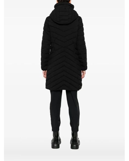 DKNY Black Zip-Up Quilted Parka Coat