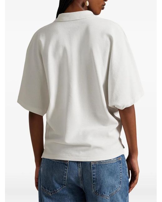 Polo Ralph Lauren White Dolman-Sleeve Polo Shirt