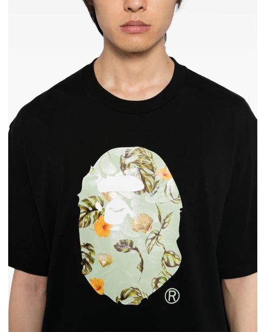 A Bathing Ape Black Logo-Printed T-Shirt for men