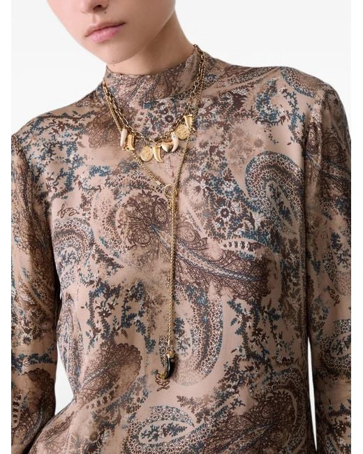 Liu Jo Brown Printed Satin Mini Dress