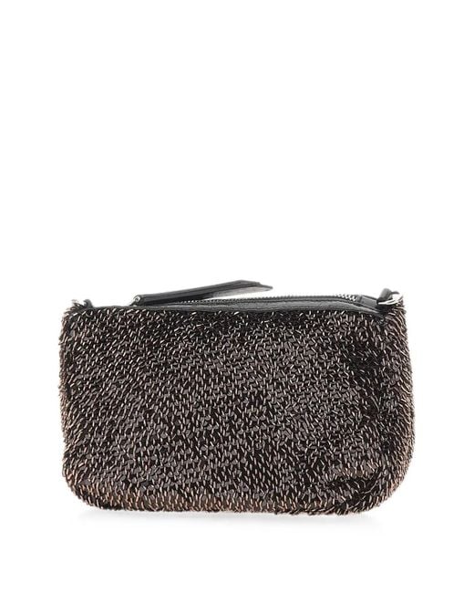 Gianni Chiarini Gray Nora Pouch Sequin-Embellished Clutch Bag