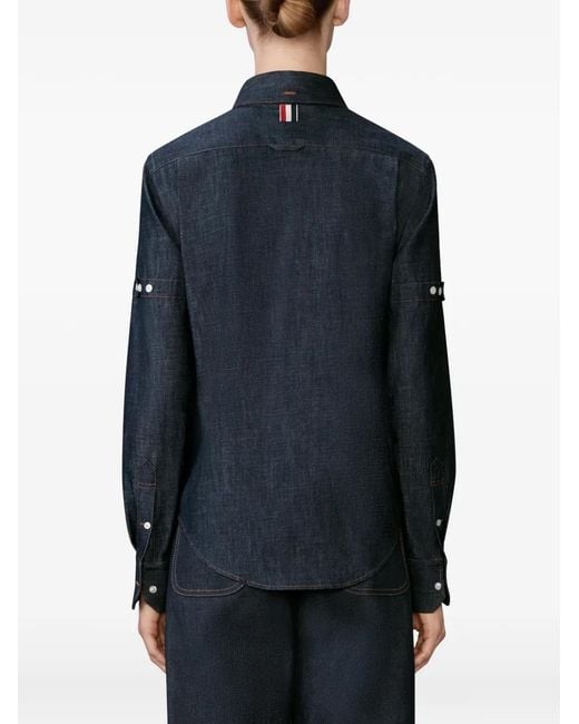Thom Browne Blue Armband Denim Shirt