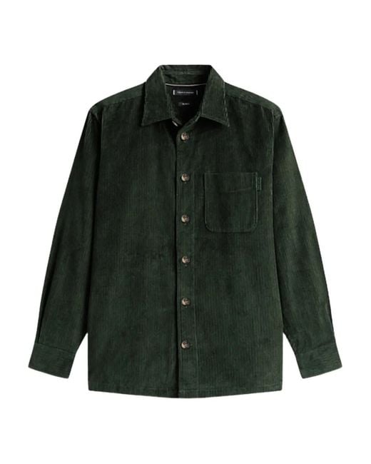 Tommy Hilfiger Green Corduroy Chest-Pocket Shirt for men