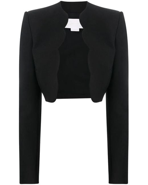 Genny Black Long-Sleeve Cropped Blazer