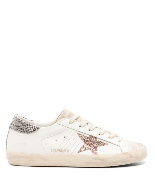 Golden Goose Deluxe Brand White Super-star Leather Sneakers - Women's - Rubber/leather/fabric/glitter
