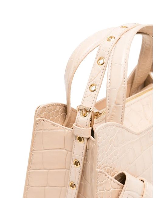 BIASIA Natural Crocodile-Embossed Leather Tote Bag