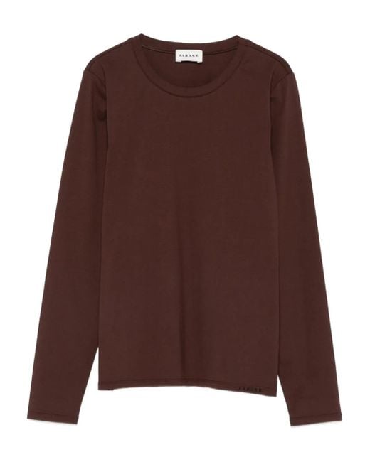 P.A.R.O.S.H. Brown Long-Sleeve Cotton T-Shirt