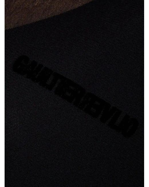 Jean Paul Gaultier Black Short-Sleeves Tulle T-Shirt