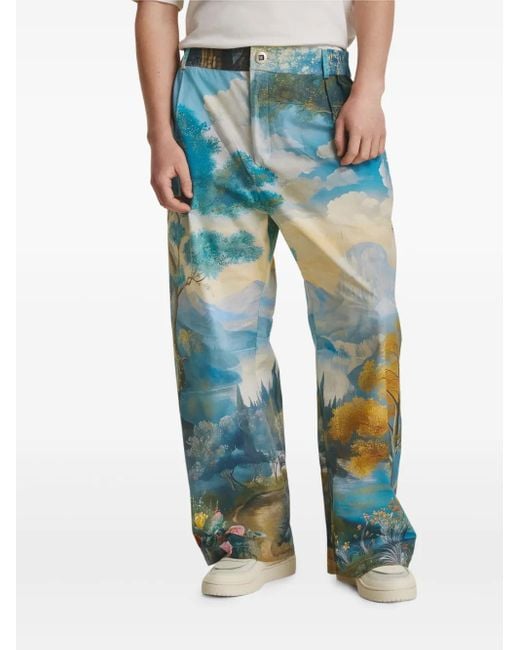 IRINA VOINEA Blue Temperance Trousers for men