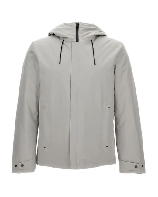Woolrich Gray Crestmont Hooded Zip-Front Jacket for men