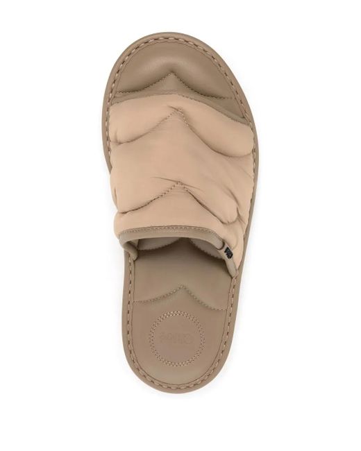 Chloé Natural Maxie Quilted Sandals