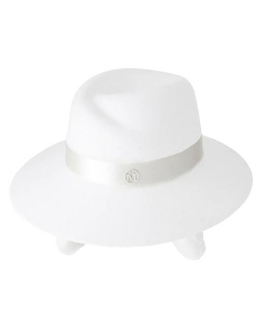 Fedora Virginie Con Applicazione di Maison Michel in White