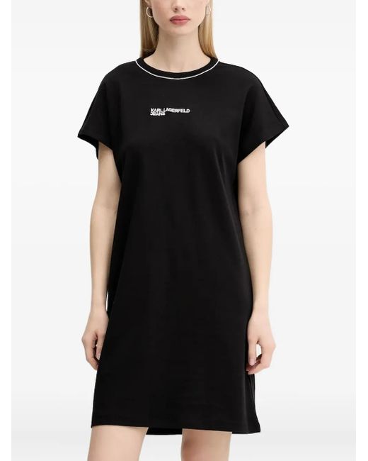 Karl Lagerfeld Black Logo-Detail T-Shirt Mini Dress