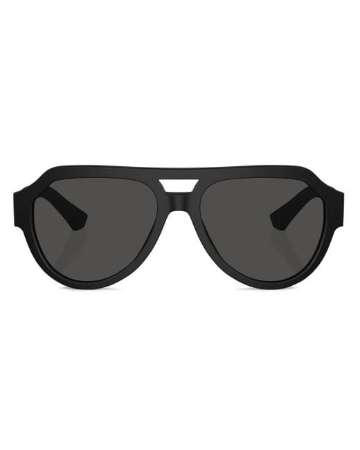 Dolce & Gabbana Black Logo-Engraved Sunglasses for men