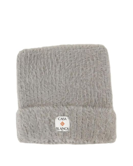 Casablanca Gray Fluffy Square Beanie