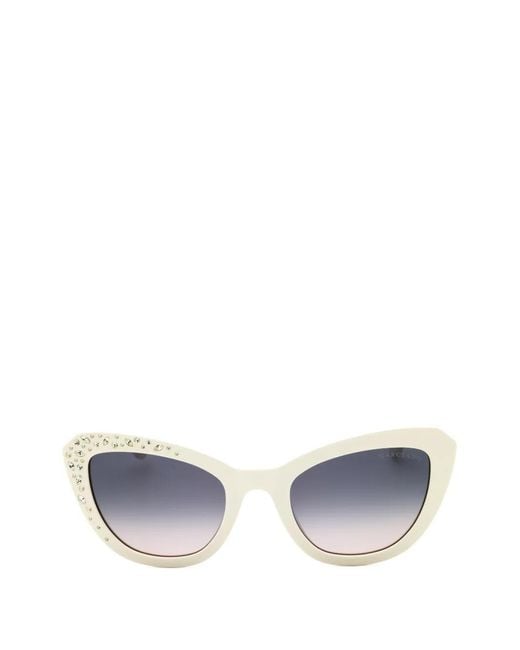 MARCIANO BY GUESS Blue Crystal-Embellished Cat-Eye Sunglasses