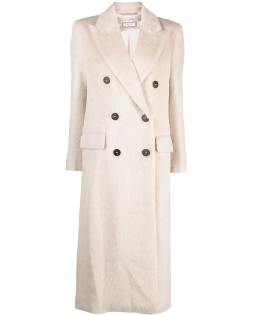 Peserico Natural Abric Double-Breasted Coat
