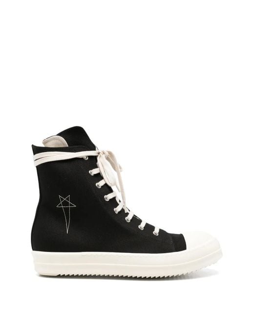 Rick Owens Black High-Top Sneakers for men