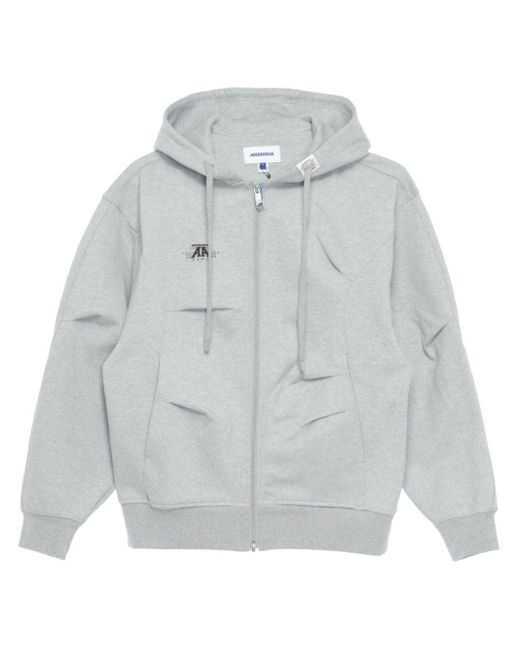Adererror Gray Logo-print Hooded Jacket for men